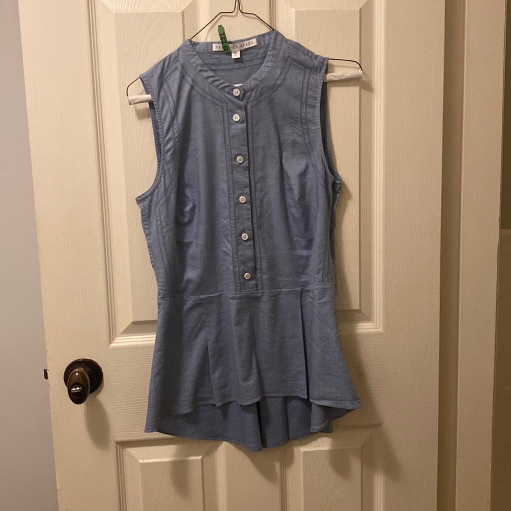 Veronica Beard Cotton Blouse Sleeveless Size 8 EUC
